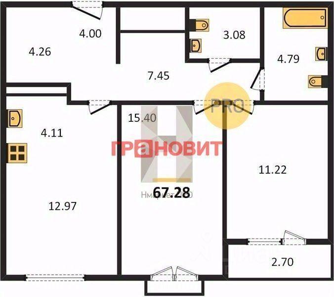 квартира г Новосибирск р-н Центральный ул Державина 50 фото 2