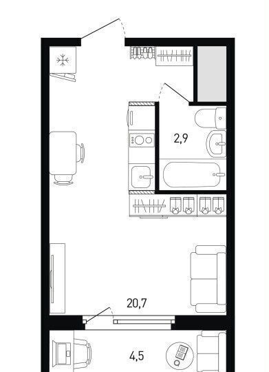 квартира г Ростов-на-Дону р-н Советский ул Ткачева корп. 8-10 фото 13