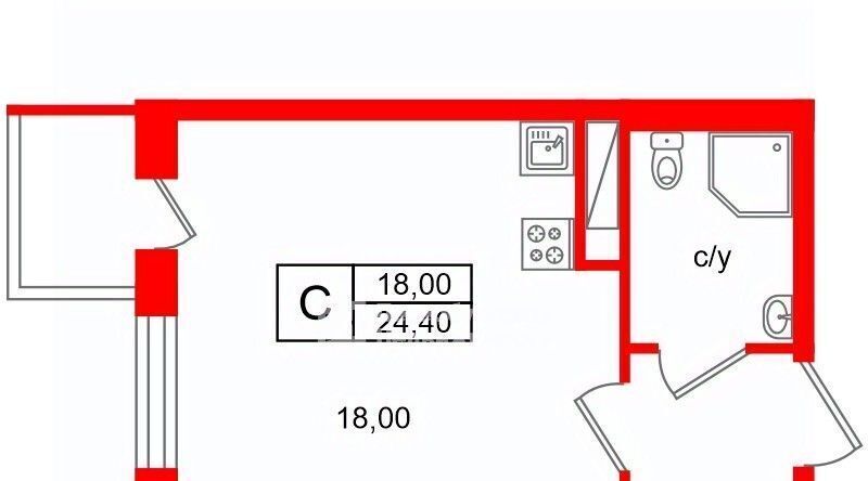квартира г Санкт-Петербург метро Московская ул Струве 8к/2 фото 2