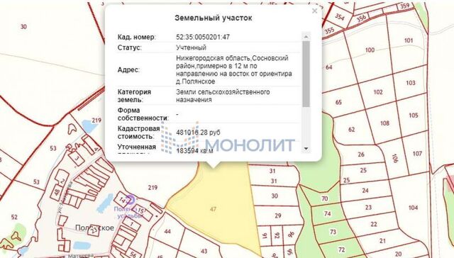 земля д Полянское ул Матвеева 21 Ворсма фото