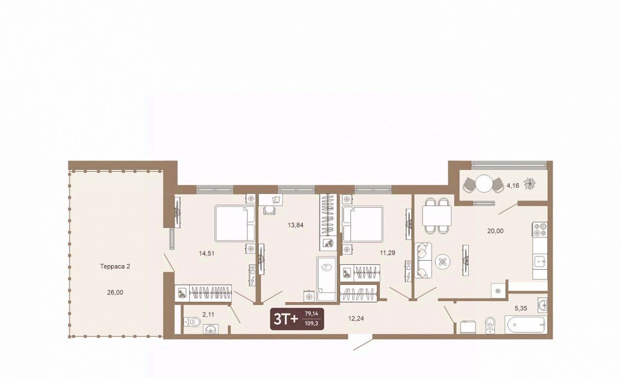 квартира г Тобольск 15-й микрорайон 25А фото 1