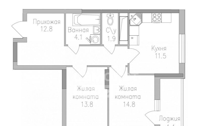 квартира г Липецк р-н Правобережный ул Тельмана 120 фото 2