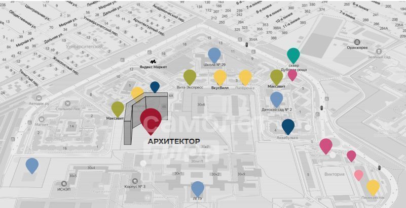 квартира г Липецк р-н Советский микрорайон Университетский ЖК «Архитектор» фото 29