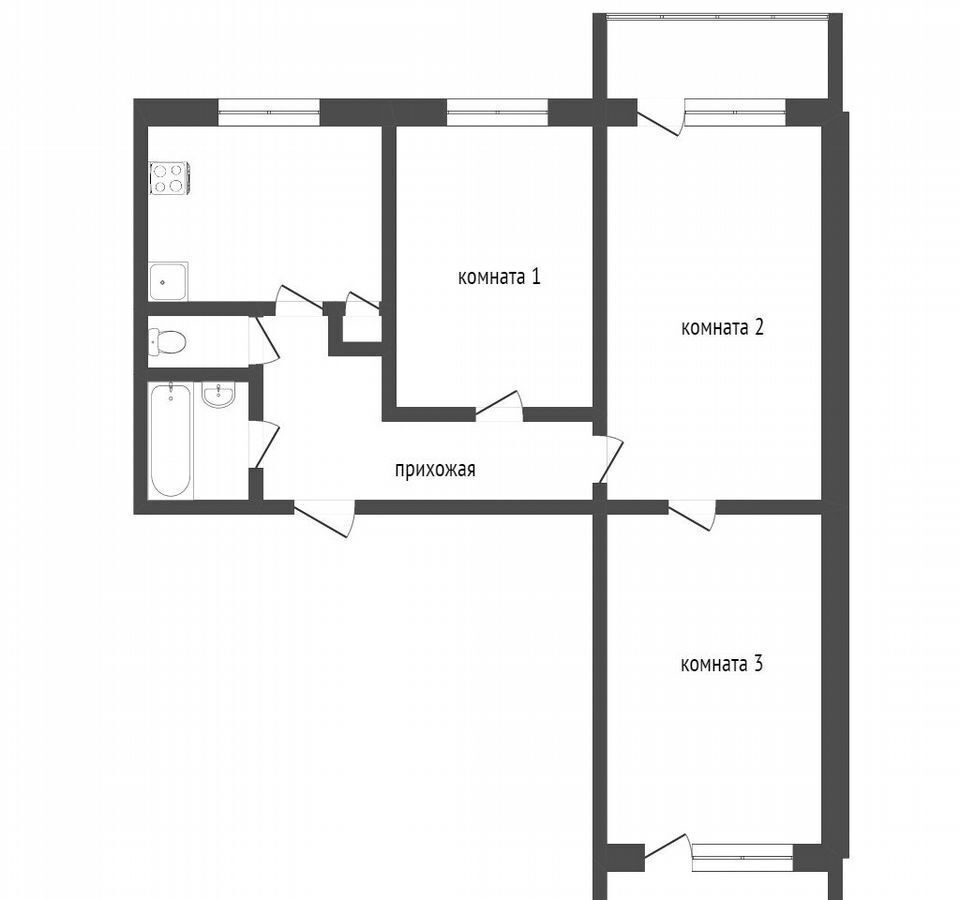 квартира г Комсомольск-на-Амуре 66-й квартал б-р Юности 12к/2 фото 16