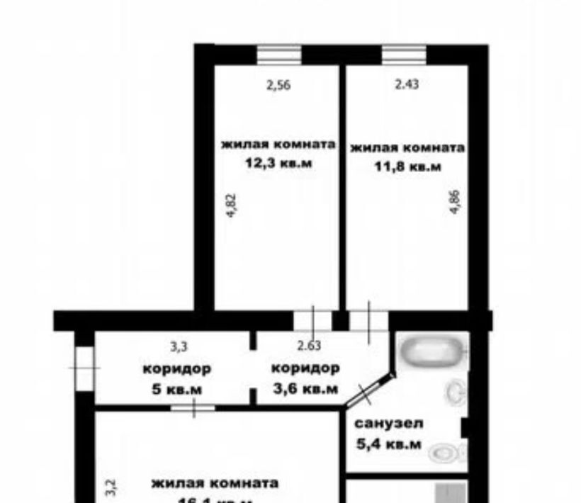 квартира г Ухта ул Куратова 6 фото 2