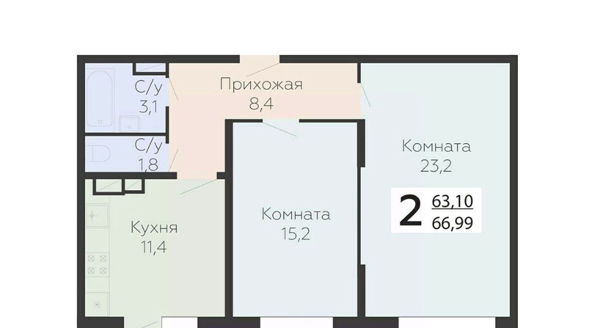 квартира г Подольск микрорайон Красная Горка ул Садовая 3к/1 Силикатная фото 1