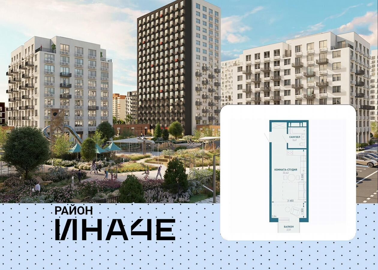 квартира г Краснодар р-н Прикубанский ул. Профессора Рудакова/Душистая/4-я Целиноградская, стр. 5 фото 1