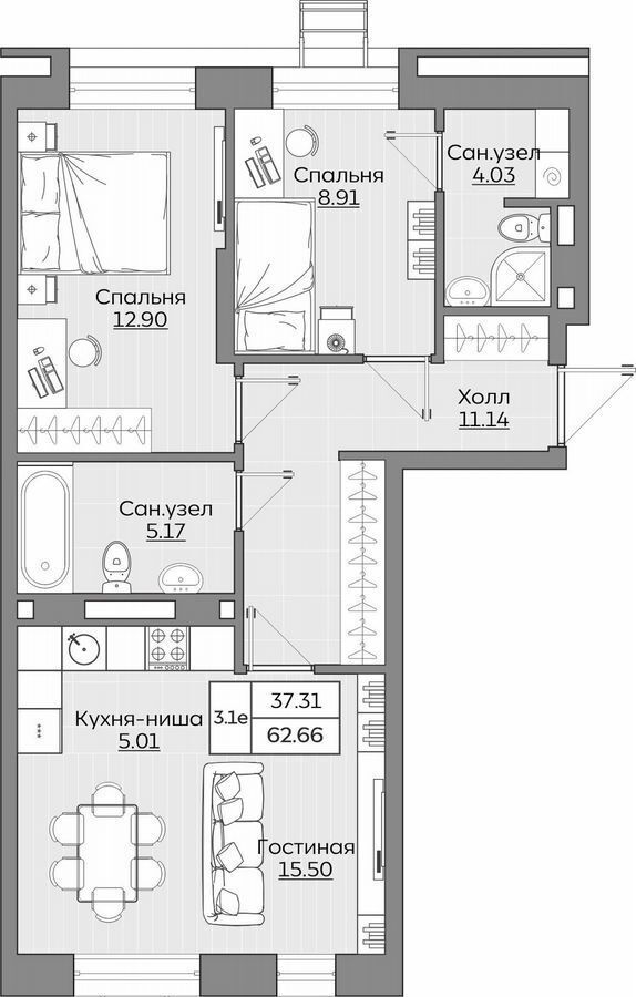 квартира г Казань Дубравная тракт Оренбургский 6 стр. 3, 4, 5 фото 1