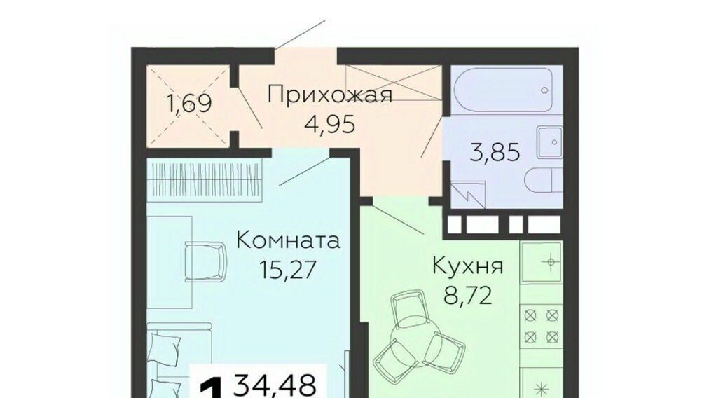квартира г Воронеж р-н Коминтерновский ул 45 стрелковой дивизии 115 фото 1