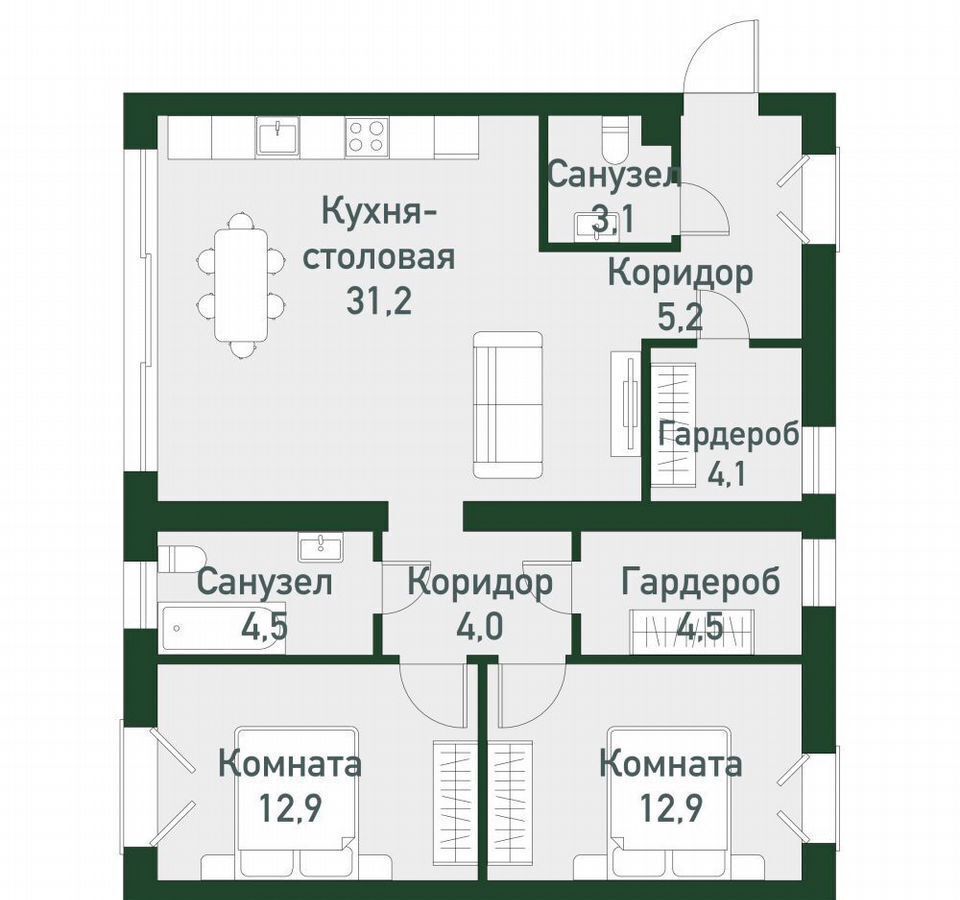 квартира г Челябинск Западный ул. Спортивная, д. 20 фото 10