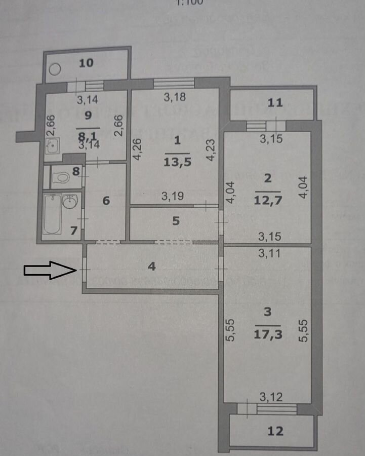 квартира г Белгород Западный ул Есенина 54 фото 15