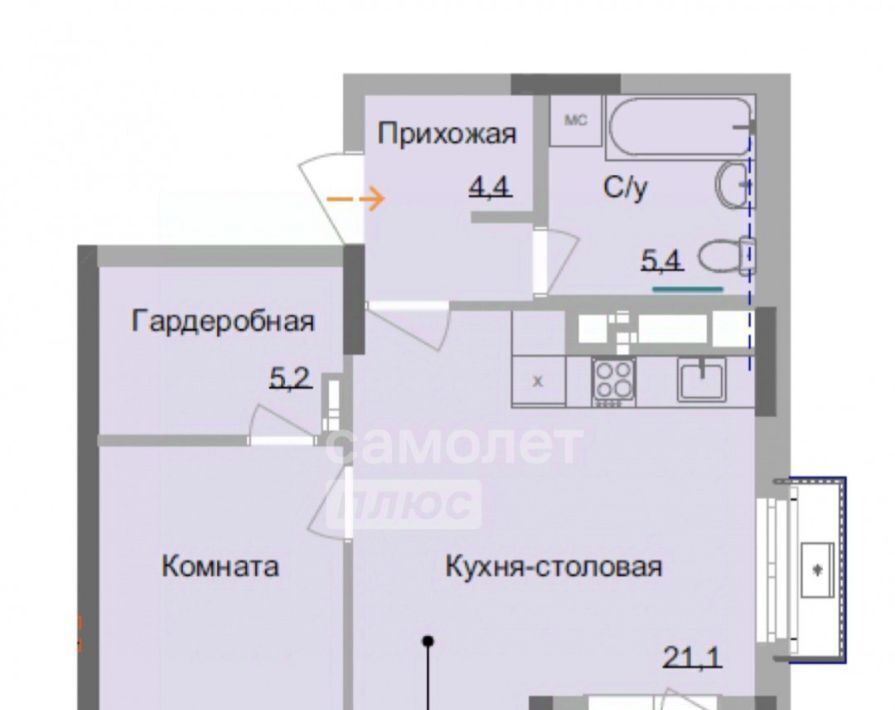 квартира г Ижевск р-н Октябрьский ул Им В.С.Тарасова 4 фото 2
