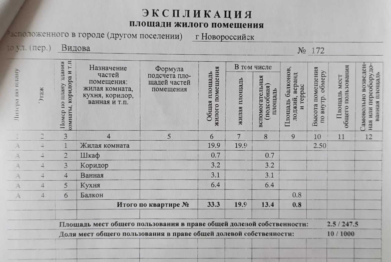 квартира г Новороссийск р-н Приморский ул Видова 172 фото 12