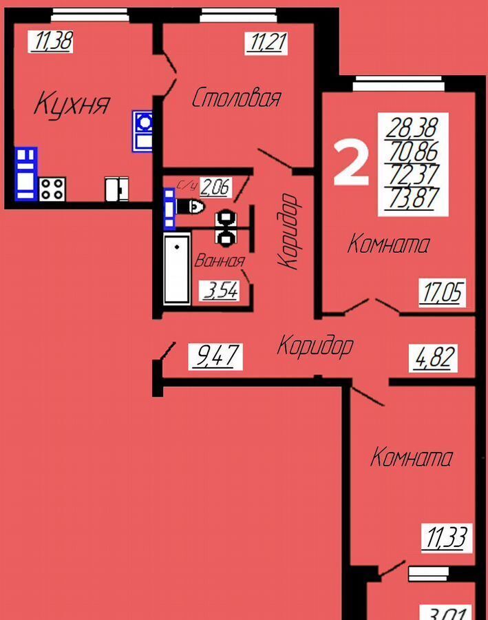 квартира г Смоленск р-н Заднепровский ул. Филатова/проезд Дзержинского, д. 3а, 3г фото 9