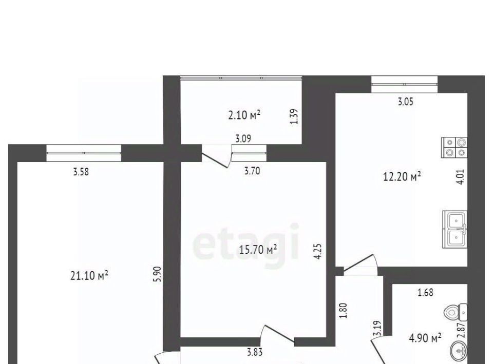 квартира г Чита р-н Центральный ул Курнатовского 71к/1 фото 2