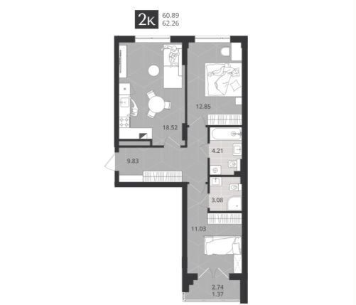 квартира г Калининград р-н Центральный ул Ломоносова 52 фото 2
