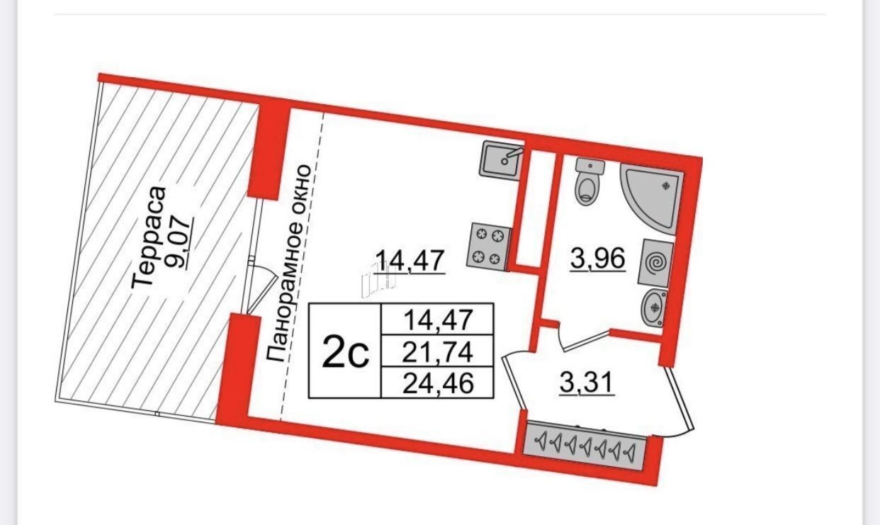 квартира г Санкт-Петербург р-н Московский ул Струве 10к/2 фото 23