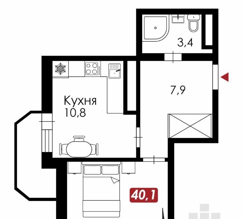 квартира г Благовещенск ул Василенко 3/12 фото 15