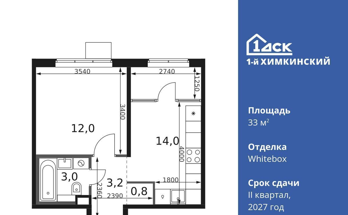 квартира г Химки микрорайон Клязьма-Старбеево ЖК «1-й Химкинский» Международный кв-л, Хлебниково фото 1