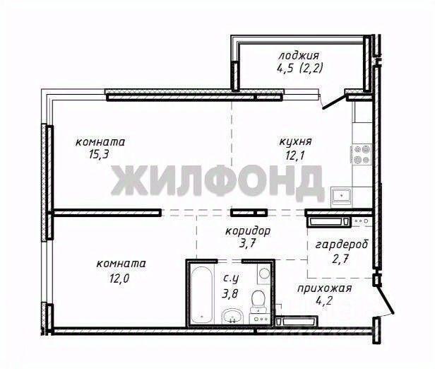 квартира г Новосибирск р-н Ленинский ул Связистов 162к/2 ЖК Азимут фото 13