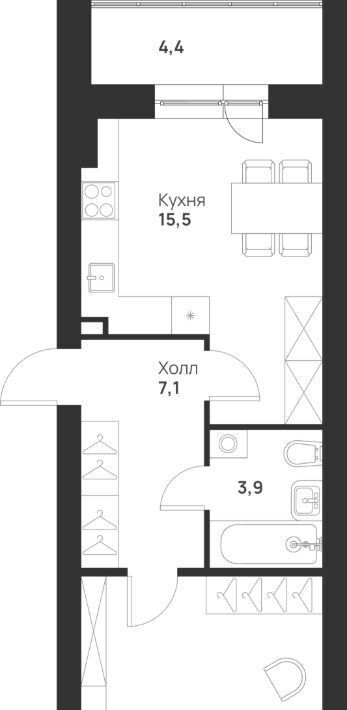 квартира г Тула р-н Привокзальный ул Героев России 2 ЖК «Новая Тула» фото 3