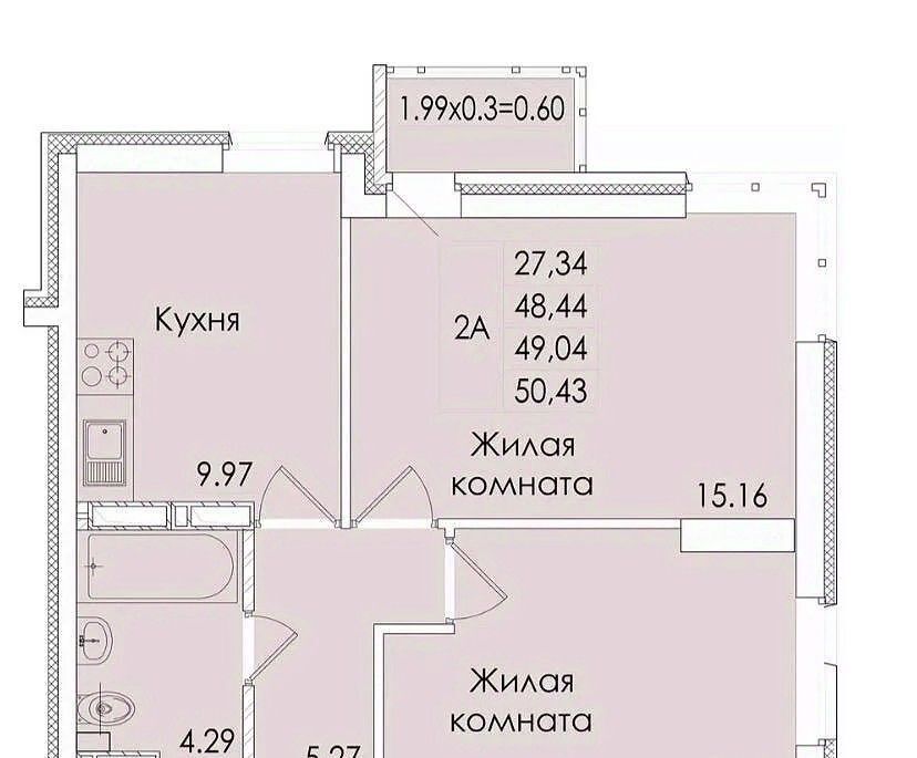 квартира г Ростов-на-Дону р-н Ленинский Новое поселение пр-кт Сиверса 12д фото 2