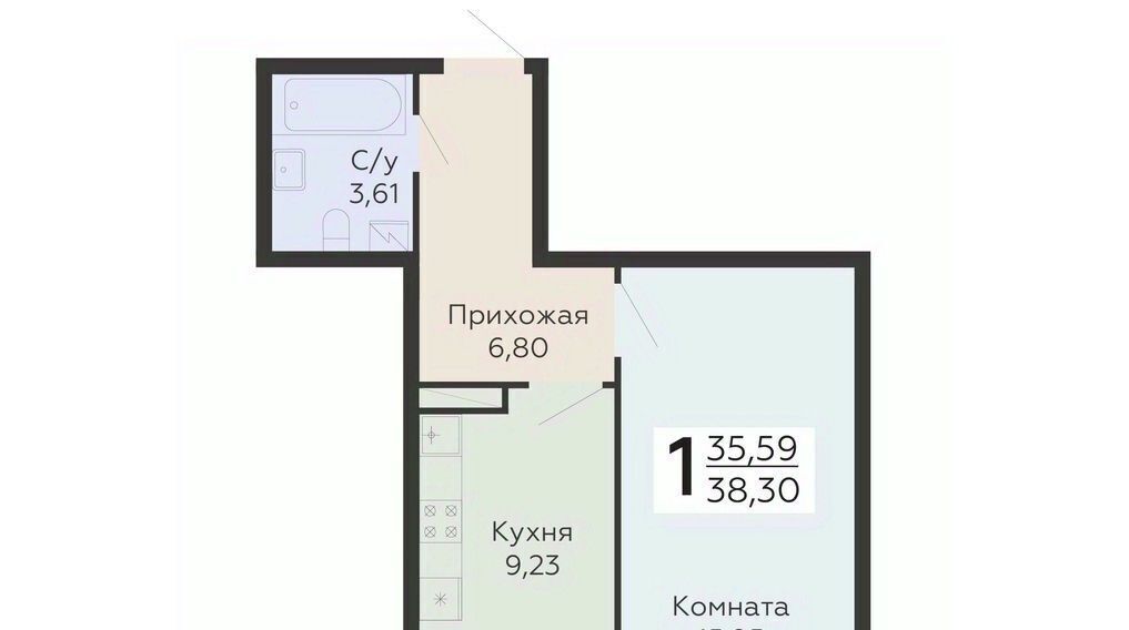 квартира г Воронеж р-н Коминтерновский ЖК «Никитинские сады» фото 1