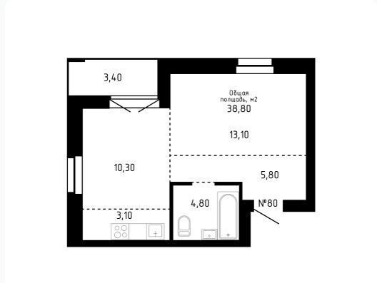 квартира г Барнаул р-н Центральный ул Никитина 10 ЖК «Smart» фото 9