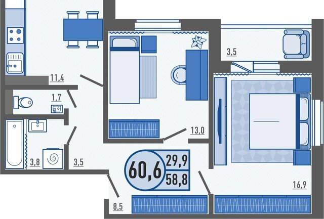 квартира д Образцово ул Николая Сенина 9к/1 фото