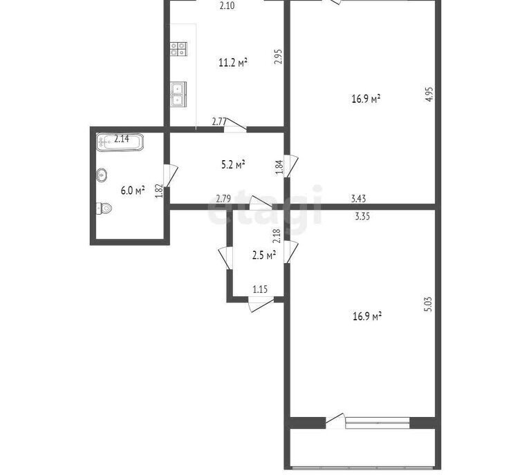 квартира г Калининград р-н Центральный ул Бассейная 33 фото 1