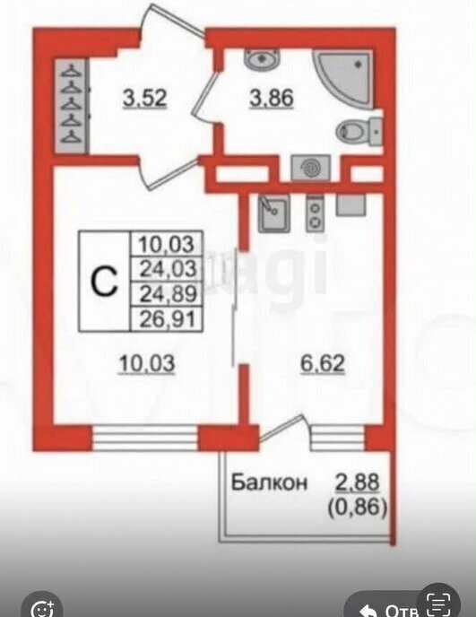 квартира г Калининград р-н Московский б-р Л.Шевцовой 49а фото 1