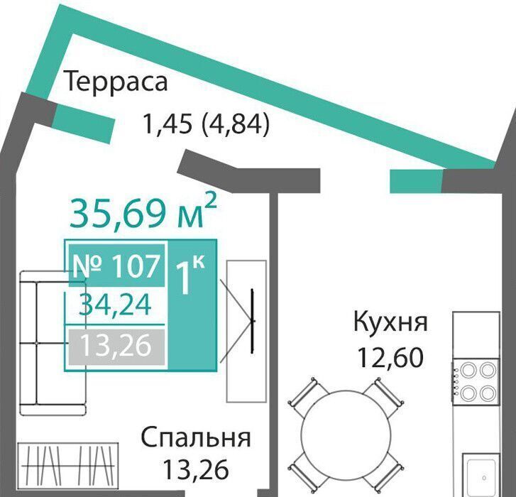 квартира г Симферополь р-н Киевский Крымская Роза фото 1