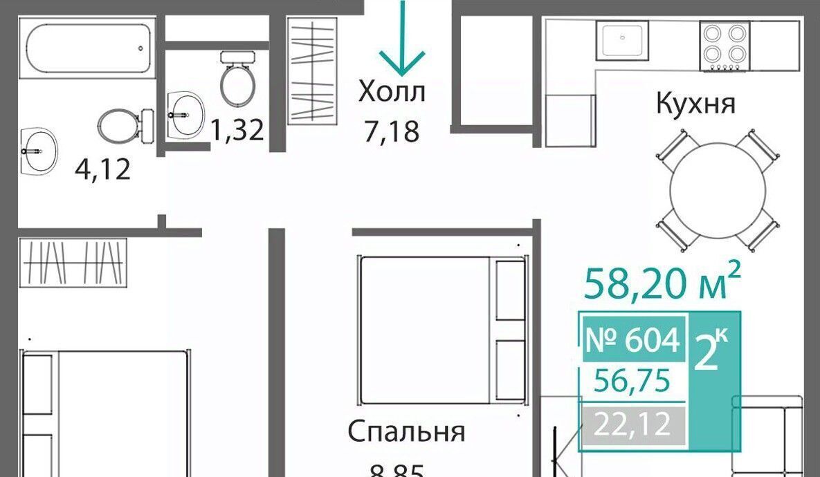 квартира г Симферополь р-н Киевский Крымская Роза фото 1