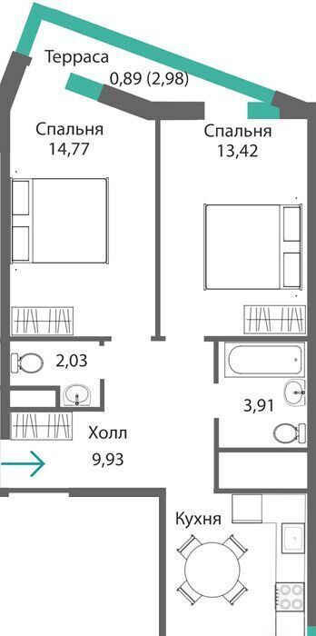 квартира г Симферополь р-н Киевский Крымская Роза фото 1