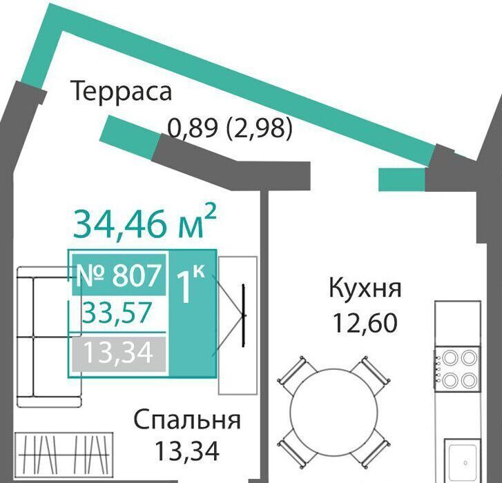 квартира г Симферополь р-н Киевский Крымская Роза фото 1