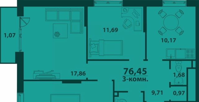 р-н Засвияжский 19-й микрорайон ЖК «‎Аквамарин 2» 4 фото