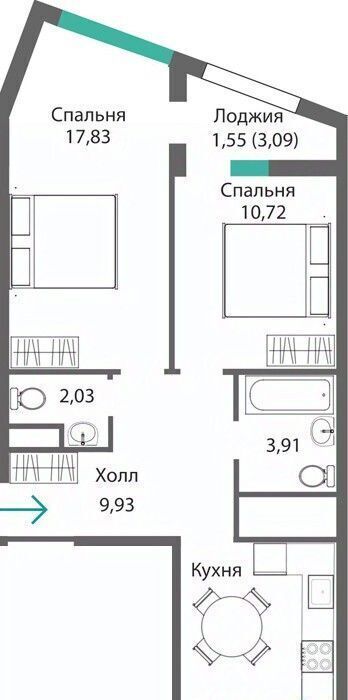 квартира г Симферополь р-н Киевский Крымская Роза фото 1