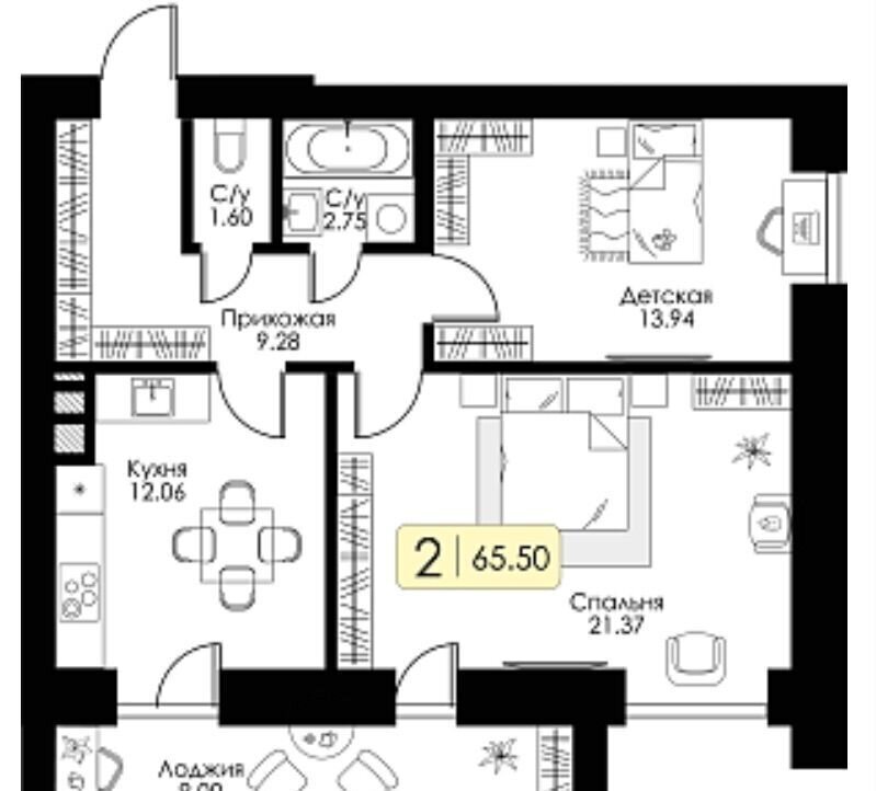 квартира г Смоленск п Одинцово р-н Ленинский д. 7, блок-секц. 1, 2, 3 фото 37