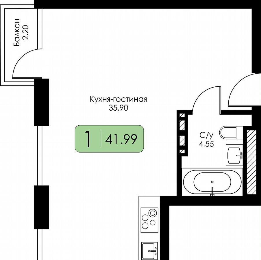 квартира г Смоленск р-н Ленинский ш Краснинское 4 блок-секция 1, 2, 3 фото 8
