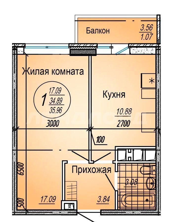 квартира г Ростов-на-Дону р-н Октябрьский пер Доломановский 124с/2 фото 9