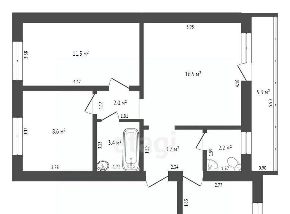 квартира г Батайск ул Энгельса 39 фото 2
