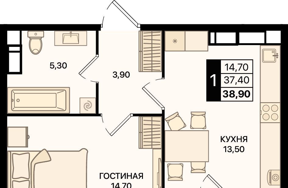 квартира г Ростов-на-Дону р-н Первомайский ЖК «Движение61» фото 1