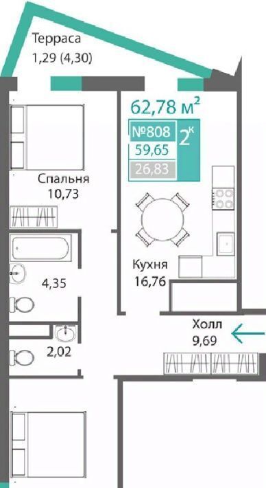 квартира г Симферополь р-н Киевский Крымская Роза фото 1