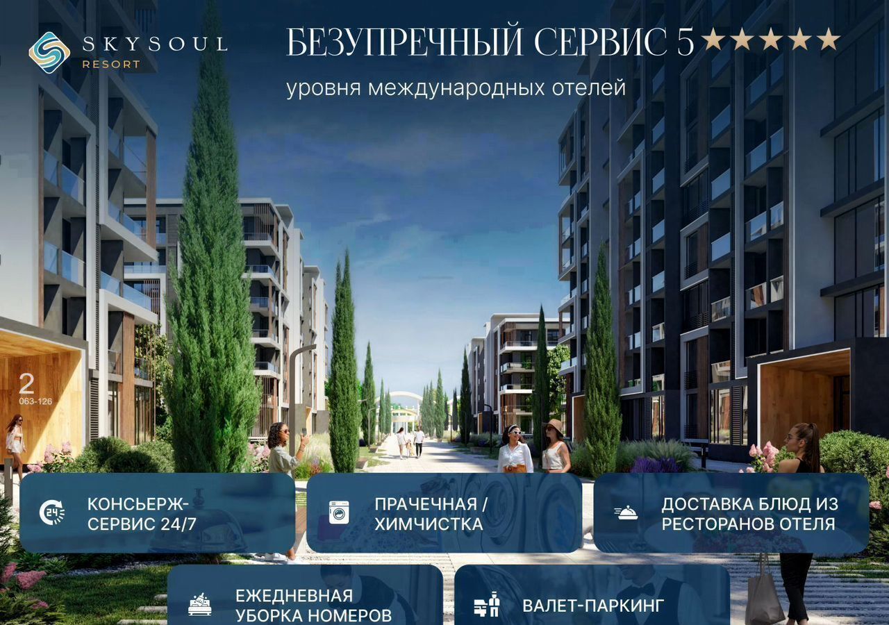 квартира г Феодосия пгт Коктебель апарт-комплекс SKYSOUL RESORT р-н автозаправки «Химсбытторг», стр. 7 фото 9