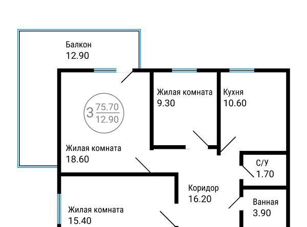 квартира г Новороссийск р-н Центральный ул Куникова 1 ЖК «Суворовский» фото 2