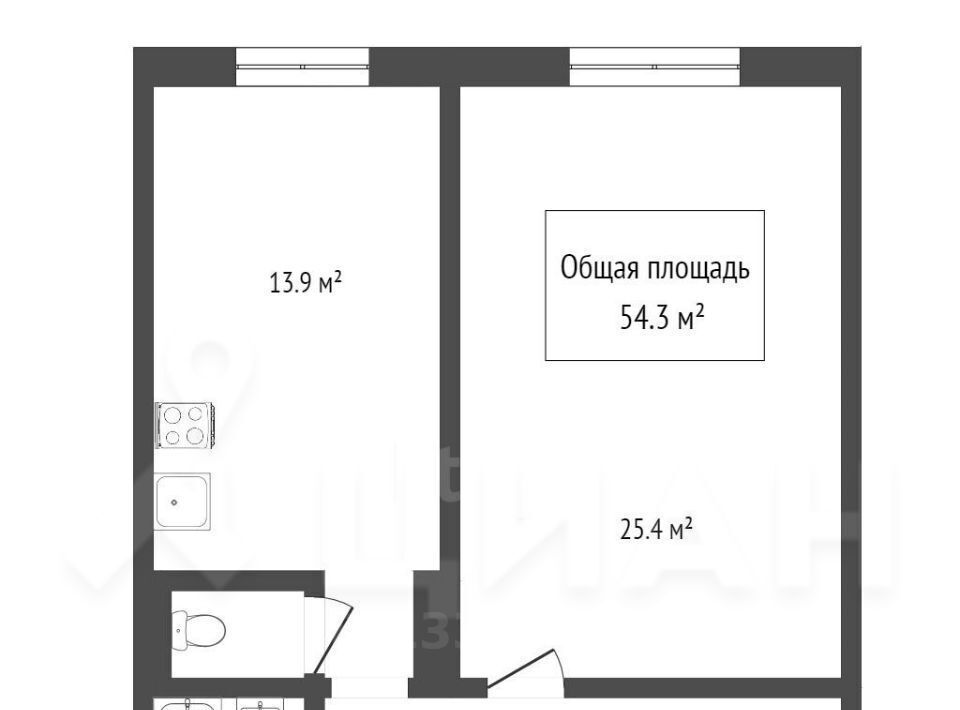 квартира г Курган мкр 4-й Квартал ботаники п Заозерный жилрайон, 32 фото 2