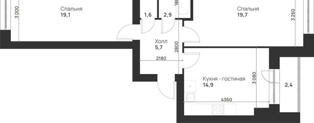 квартира г Тула ул Героев России 6 ЖК «Новая Тула» фото 2