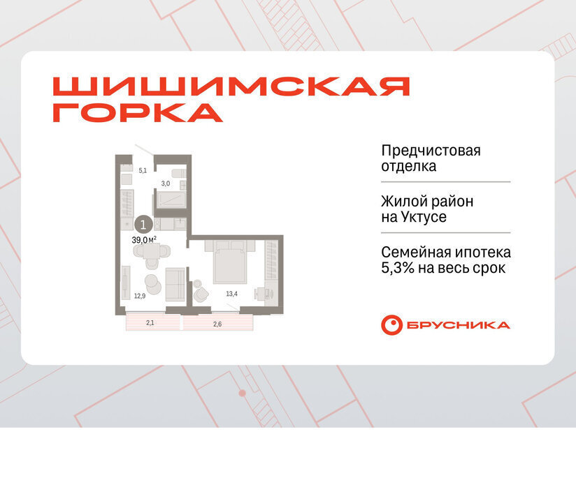 квартира г Екатеринбург р-н Чкаловский Ботаническая жилой район «Шишимская горка» улица Гастелло, 19А фото 1