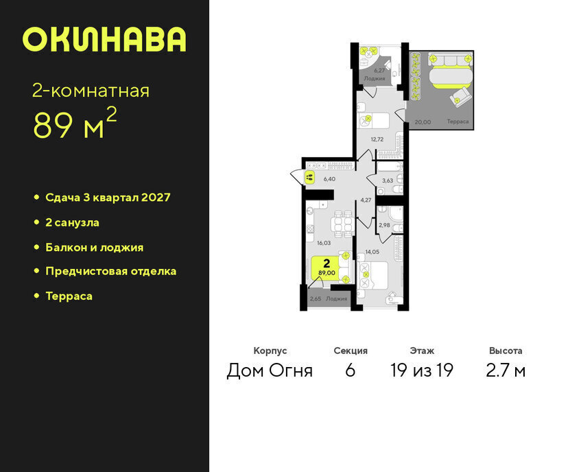 квартира г Тюмень ЖК «‎Окинава» фото 1