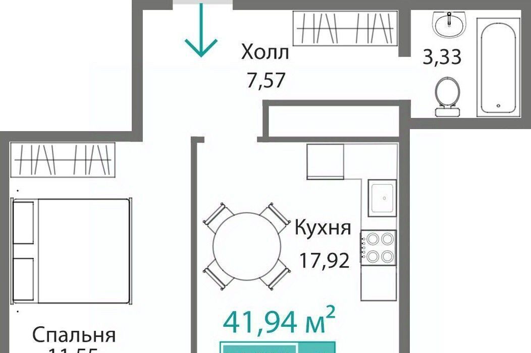 квартира г Симферополь р-н Киевский Крымская Роза ЖК «Подсолнух» фото 1